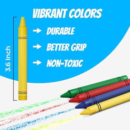 Rosmonde Crayons Bulk, 500 Sets of 2 Pack (1000 Count), 2 Bright Colors | Individually Wrapped Bulk Crayons, Non-Toxic Coloring Supplies For Classroom Essentials Party Favors, Restaurants & Parties
