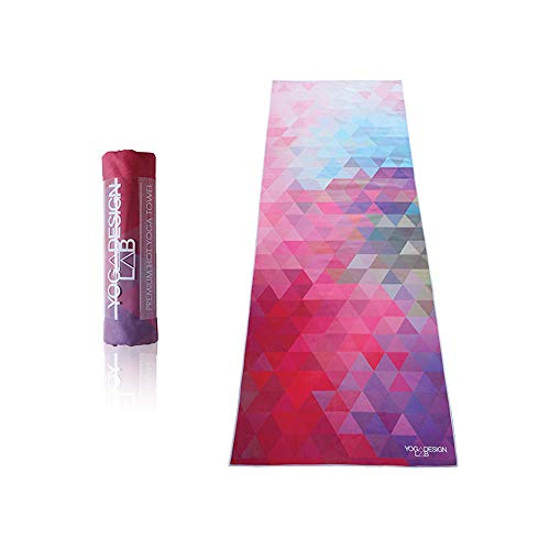 Yoga Design LAB | The HOT Yoga Towel | Premium Non Slip Colorful Towel | Designed in Bali | Eco Printed + Quick Dry + Mat Sized | Ideal for Hot Yoga, Bikram, Ashtanga, Sport, Travel