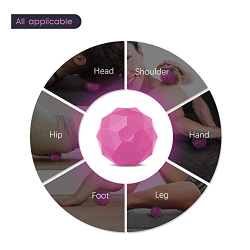 MEXITOP Electric Vibrating Massage Ball, 2-Speed Fitness Yoga Pilates Physical Therapy Massage Roller to Fight Sore Muscles,Washable Negative Ion Vibration Massages Ball for Muscle Recovery(Red) - color: Rose Red