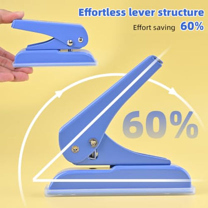 Single Hole Punch, 30 Sheet Capacity, Heavy Duty Paper Hole Puncher, 1/4" Hole Punches, 60% Labor Savings for for ID Cards, Chipboard Art Projects, Blue - color: Blue