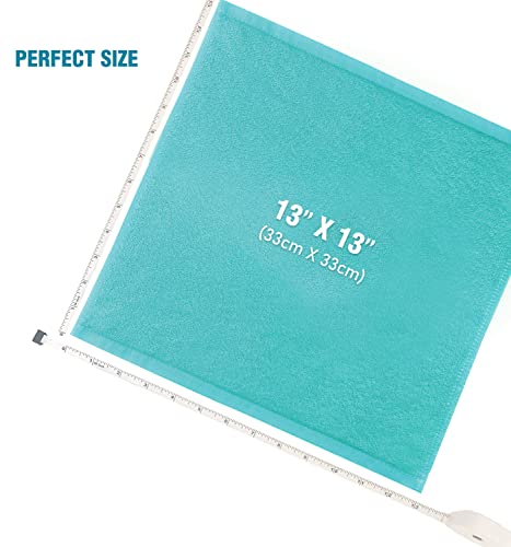 Washcloths 12 Pack 33 x 33 cm - Soft Face Cloths for Your Facial Towel, Wash Cloths for Your Body (White + Teal) - color: White+teal