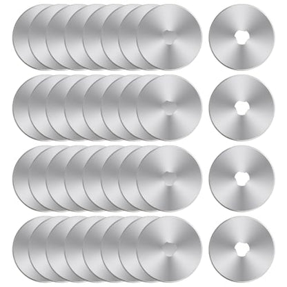 Sutekus 28mm Rotary Cutter Blades 36 Packs Replacement Blades for Crafts Quilting Scrapbooking Sewing, Compatible with Fiskars Olfa Martelli Truecut Cutter (28mm)