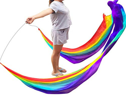 KIKIGOAL 2pcs 2.5x0.9M/98.43"x35.43" Multi-Color Dance Silk Veil Poi - color: gradual blue-1, size: 2.0x0.9M/78.74"x35.43"