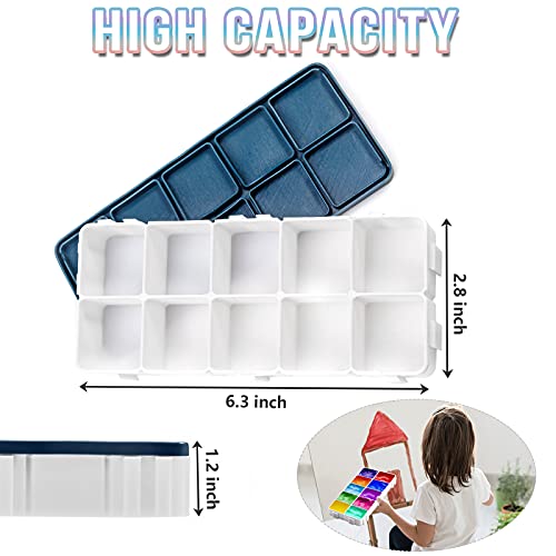 30 Compartments Plastic Watercolor Paint Palette with Lid | Airtight Leakproof Palette for Gouache, Acrylic and Oil - style: Paint Pallet-3Pcs