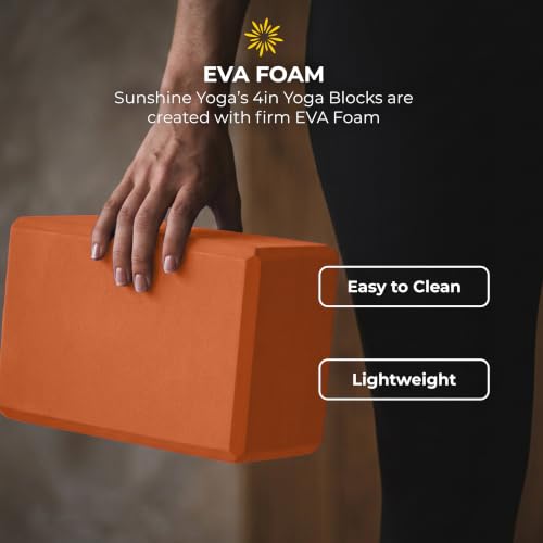 Bulk 4in Foam Yoga Blocks, 6 Pack - color: Orange