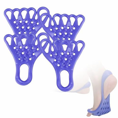 EDWERD Foot Fascia Stretcher Strap Plantar Fasciitis Relief Band for Muscle Relaxation Foot Massage, 5.4" L x 4.9" W, 4 Pcs (Blue) - color: Blue