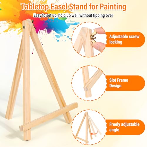 cridoz Paint and Sip Kit for Adults, 6 Pack 8" x 10" Canvases with Easels, Acrylic Paint Set, Painting Trays for Parties - style: Sip and Paint Kit