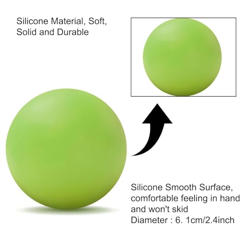 WOVTE Massage Lacrosse Ball for Sore Muscles, Shoulders, Neck, Back, Foot, Body, Deep Tissue, Trigger Point, Muscle Knots, Yoga and Myofascial Release (Green) - color: Green