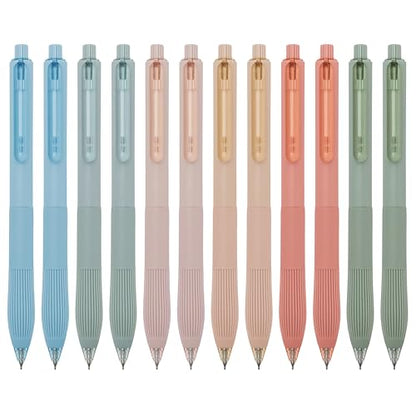 Linbsunne Gel Pens, 0.5mm Black Ink Pens Quick Dry, Macaron 12 pcs | Fine Point Smooth Writing Pens with Comfort Grip Retractable Pen for Nurses Teacher, Journaling, Office School Supplies - color: Macaron 12pcs