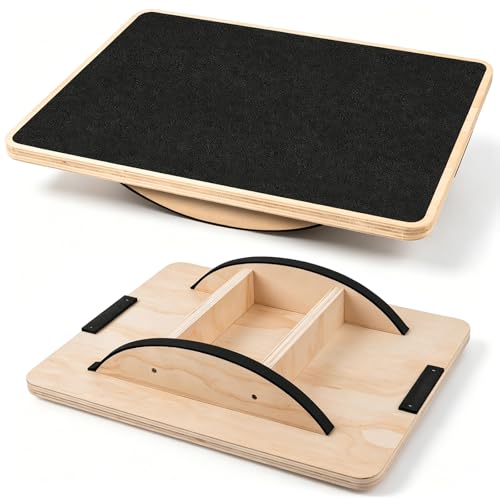 Wooden Balance Board, 350LBS Anti-Slip Balance Trainer