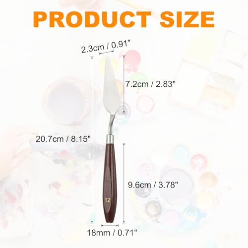 HARFINGTON Palette Knife Painting Tool 2.83 x 0.91 Stainless Steel Art Spatula Pallet Knives Scrapers Tools with Beech Wood Handle for Acrylic Oil Canvas Mixing Spreading, Red/Silver - size: 2.83" x 0.91"
