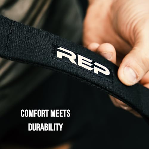 REP Fitness Cotton Stretching Strap – Yoga Band with Loops for Flexibility Training, Physical Therapy, Leg & Back Stretch, Exercise Equipment for Recovery, Hamstring Stretcher for Home Workouts, Black