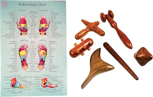 CCcollections Wood Therapy Massage Tools, Reflexology Wooden Stick Tool, Traditional Equipment for Relieving Muscle Pain Body Lymphatic Drainage Massager - (G 6SET) - size: G 6SET