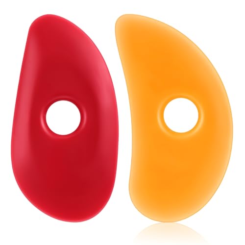 2 Pcs Soft Rubber Pottery Ribs, Silicone Pottery Clay Sculpt Tools for Smooth Finishing Sculpting Shapes Sculpting Mud Trimming Throwing