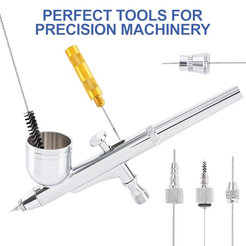 Airbrush Cleaning Kit, Airbrush Cleaner for Spray Paint Airbrush Cleaning, 16PCS Airbrush Accessories with 10 Cleaning Needles, 5 Cleaning Brushes and 1 Sharp Pick Needle