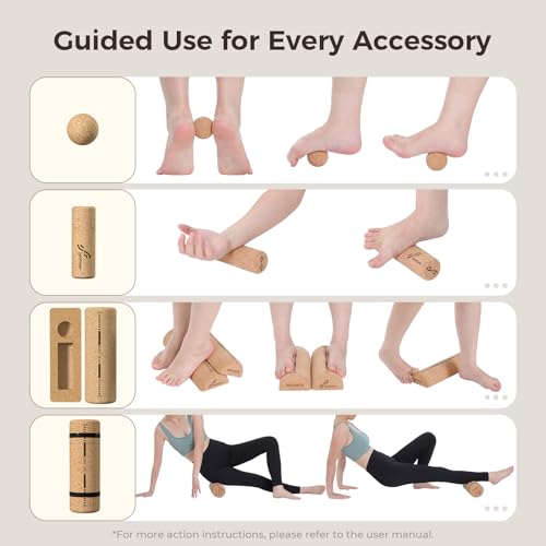 Sportneer Cork Balance Board, Foot and Ankle Strengthener Kit | 4-in-1 Foot Massage & Balance Trainer Set for Foot Pain Relief, Physical Therapy, Arch Training, Improve Balance & Stability