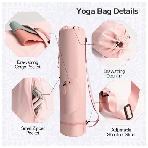 Yoga Mat Bag, Yoga Bag with Adjustable Strap and Pockets - color: Blue