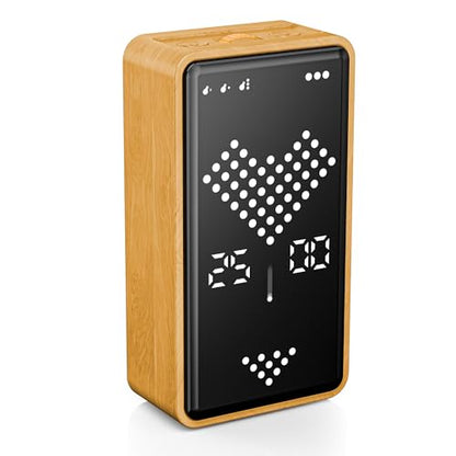 Visual Timer, Rechargeable Digital Hourglass Timer with LED Display - color: Wood Grain Finish