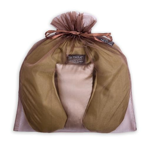 TARA Spa Therapy Herbal-Ease Aromatherapy Pillow Gift Bag Set, Neck + Silk Eye Pillow, Chai - color: Chai