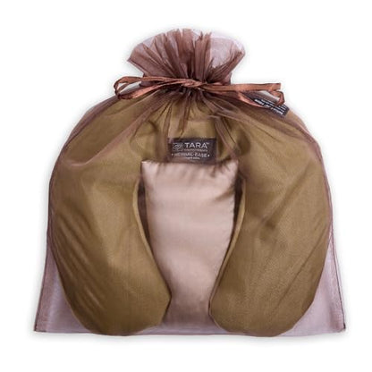 TARA Spa Therapy Herbal-Ease Aromatherapy Pillow Gift Bag Set, Neck + Silk Eye Pillow, Chai - color: Chai