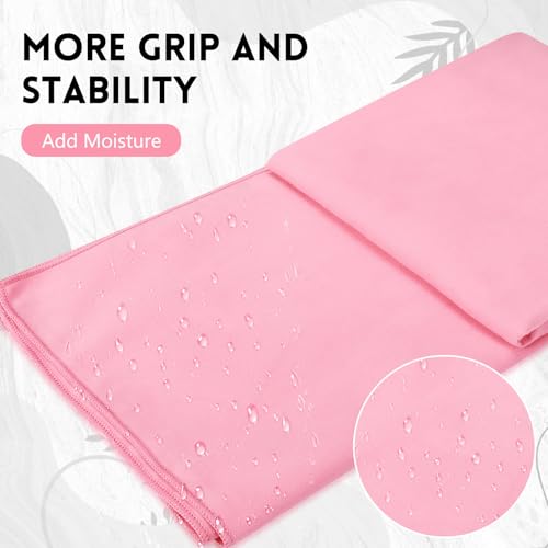 Breling 4 Pack 72 x 24 Inch Microfiber Non-Slip Hot Yoga Towels, Multicolor - color: Purple, Pink, Blue, White
