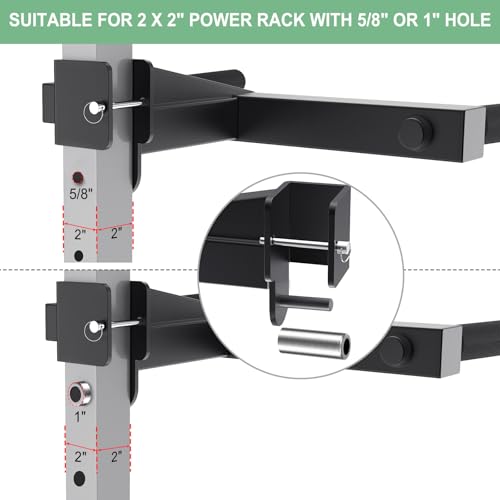 SELEWARE Squat Rack Attachment for Power Cage with 5/8" or 1" Holes - color: A: Dip Bar Attachment(2x2 Rack, 5/8 & 1" hole)