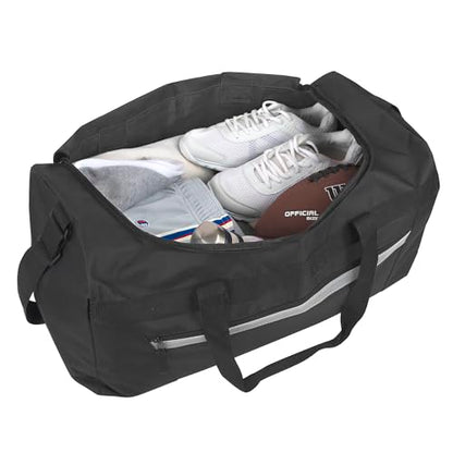 40 Liter, 22 Inch Reflective Duffle Bag with Shoulder Strap for Men, Women, Travel - color: Black