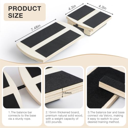 Ankle Balance Board Foot Strengthener Blackboard Trainer, Bamboo Axis Board Ankle Balance Boards for Physical Therapy, Posture Correction for Plantar Fasciitis Relief