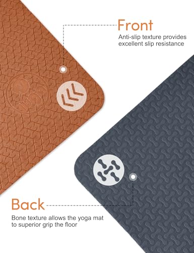 IUGA Yoga Mat Thick Non Slip Anti-tear Pilates Mat Eco Friendly Hot Yoga Mats for Workout & Exercise(72"x 24"x 6mm) - color: Orange