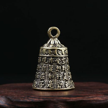 Vctitil 6 Pcs Buddhist Supplies Set-Mini Brass Sakyamuni Buddha Ornament,Heart Sutra Bell,Brass Bell,Buddhist Cylindrical Box,for Car Pendant,Home Decor