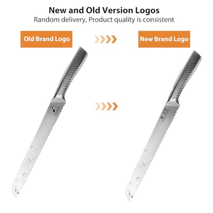 imarku Bread Knife 10 Inch: Japanese High Carbon Stainless Steel | Professional Grade Serrated Bread Knife, Razor Sharp Edge Cake Knife for Homemade Bread Bagels Cake, Stainless Steel Handle - color: Classic Silver
