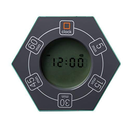 Home & Office Timer with Clock, 5,15, 30, 45, 60 Minute Preset Countdown Timer, Easy-to-Use Time Management Tool (Cyan) - color: Cyan