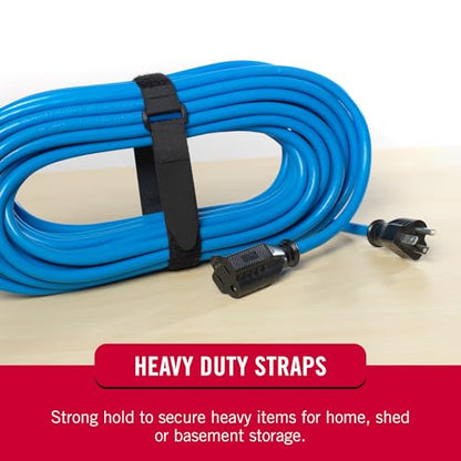 VELCRO Brand Elastic Cinch Straps with Buckle, 15in x 1in, Black, 4 Pack | Stretchable And Adjustable For A Snug Fit; Fastens Lumber, Yoga Mats, Tools, Camping Equipment, And Bulky Gear - size: 4PK Medium 15"