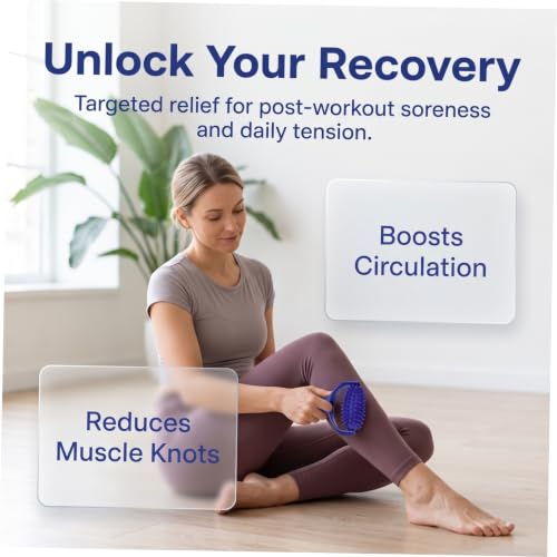 OUNONA Handheld Massage Stick Roller for Deep Tissue Muscle Relief Portable Abs PVC Body Massager Suitable for Neck, Back, Legs, for Yoga Enthusiasts and Sedentary Individuals