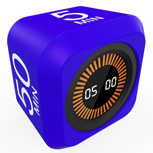 Rotating Cube Countdown Visual Timer 5, 25, 10 50 Minutes Preset - color: Purple+black