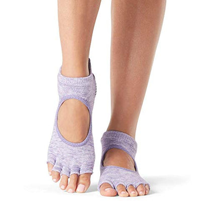 toesox Bellarina Grip Socks for Women, Half-Toe - color: Heather Purple, size: Small