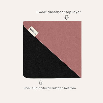Travel Yoga Mat 1.5mm | Foldable, Lightweight Mat | Use for Travel, Backpacking, Yoga Retreat, Outdoors, Gym, Pilates, Machine Washable, Eco-Friendly - color: Melon