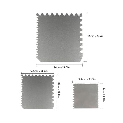Clay Scrapers, Stainless Steel Scrapers, 3 Pcs Serrated Clay Scrapers, Multipurpose Rib Scraper Tool for Pottery Sculpture Modeling Texturing