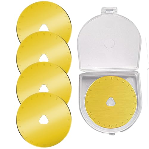 45mm Rotary Cutter Blades 5-Pack Titanium Replacement Blades Fits Fiskars, OLFA,Martelli,Dremel,Truecut,DAFA for Quilting Scrapbooking Sewing Arts & Crafts Sharp and Durable Cutter Blade - color: Titanium Plating (45mm 5pcs)