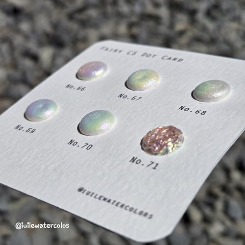 IUILE Handmade Watercolor Paints - Fairy CS Dot Card (6 colors). Color Shift, Metallic, Shiny, Shimmer - color: Fairy CS Dot