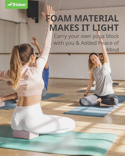 Trideer Yoga Blocks 2 Pack, Soft Non-Slip Foam Blocks with Beveled Edges for Alignment and Stretching in Yoga, Pilates, and Dance - Supportive, Lightweight, Odor Resistant, Latex-Free - color: Cherry Blossom-2 Pack