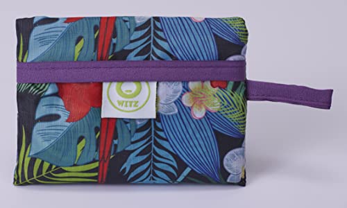 O-WITZ Reusable Grocery Bags | Vibrant Tote Bag For Groceries, Gym, Office, Beach, Toys & More | Washable Design With Large Handles For Maximum Convenience | Folds Into A Small Pouch, Parrots purple - color: Parrots Purple