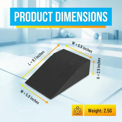 Slant Board for Heel Elevated Squat Weightlifting Calf Stretcher Slant Board for Mobility Balance and Strength Performance Pack of 2
