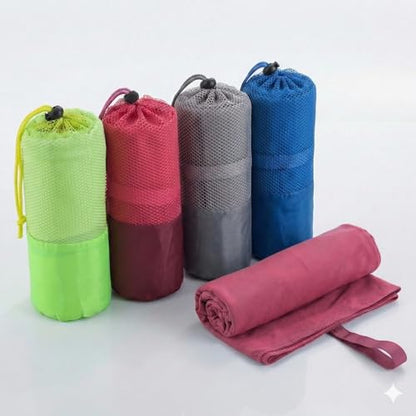 Beda Home Microfiber Travel Towel - Ultra Soft Fast Drying Gym Towel, Super Absorbent & Compact Sports Towel for Camping, Hiking, Swimming, Yoga - Includes Breathable Mesh Carrying Bag (Set of 1,Rose) - color: Rose