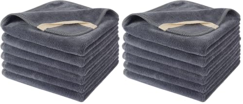 SINLAND Microfiber Facial Cloths Fast Drying Washcloth 12inch x 12inch Grey 12 Pack … - color: Grey, size: 1 Count (Pack of 12)