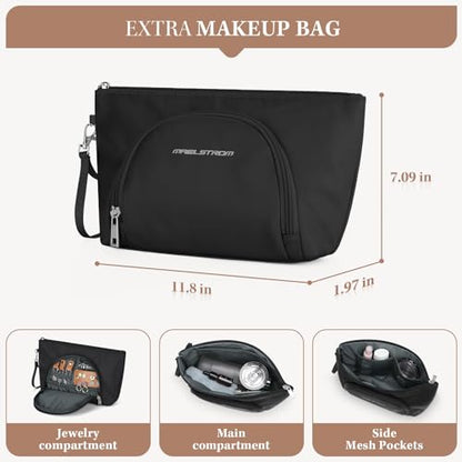 Maelstrom Gym Bag for Women,40L Travel Duffel Bag with Shoes Compartment and Wet Pocket,Waterproof Carry On Weekender Bag,Sport Gym Tote Bags Swimming Yoga, Hospital Holdalls（Black） - color: Black