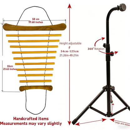 Sound Healing Instruments 9 Tone Handy Chime Healing Instruments Niche Percussion Instruments with Free Storage Bag and Mallet Great for Outdoor Meditation, Yoga, Sound Relaxation - color: Wind Chime Stand Set