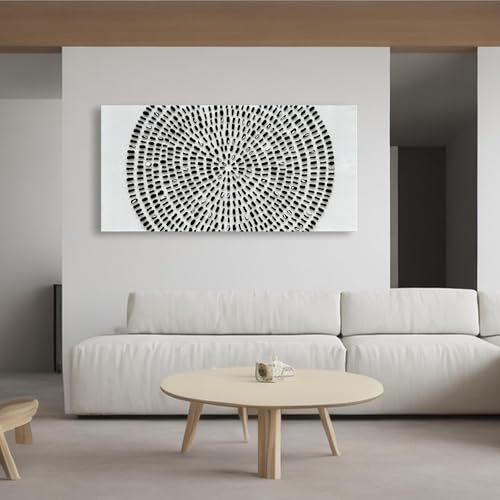 Art 30x60 inch Hand Painted Black and White Abstract Texture Art Oil Painting Large Modern Art Canvas Wall Decoration Painting - color: Yi073