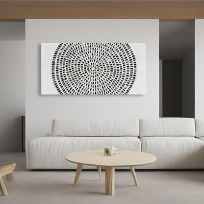 Art 30x60 inch Hand Painted Black and White Abstract Texture Art Oil Painting Large Modern Art Canvas Wall Decoration Painting - color: Yi073