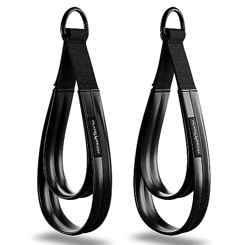 Vinyl Covered Double Loop Straps for Pilates Equipment - D-Ring Padded Fitness Straps for Studio & Home Gym Workouts